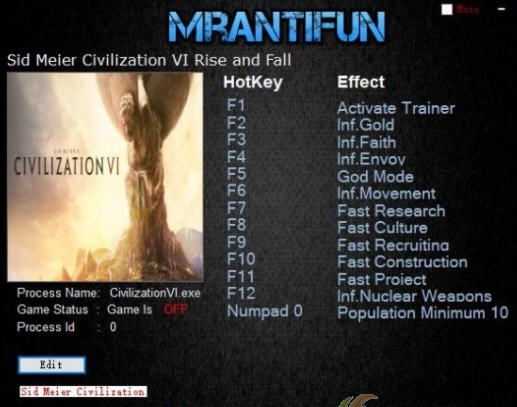 文明6迭起兴衰十二项修改器 MrAntiFunv1.4 文明6迭起兴衰十二项修改器 MrAntiFunv1.4