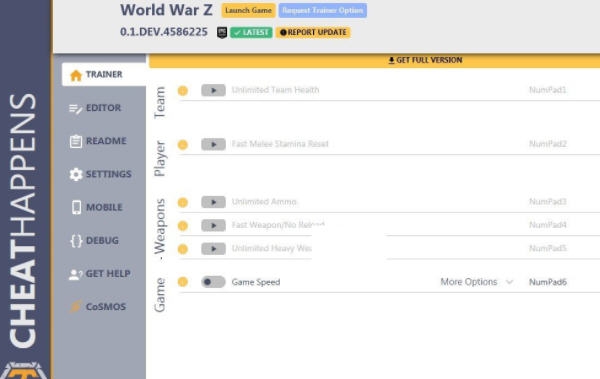 僵尸世界大战七项修改器 v3.6 僵尸世界大战七项修改器 v3.6