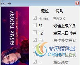 西格玛理论谍战0.16.2.0修改器(六项) v2.37 西格玛理论谍战0.16.2.0修改器(六项) v2.37