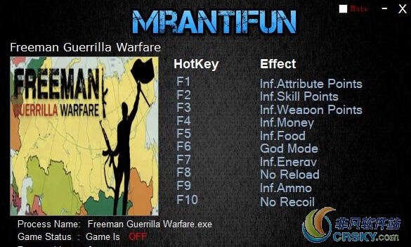 自由人游击战争0.911修改器(十项) v1.89 自由人游击战争0.911修改器(十项) v1.89