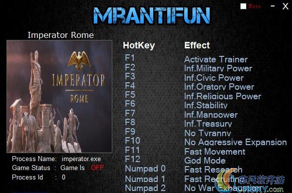 大将军罗马1.0.1修改器(十六项) v1.100 大将军罗马1.0.1修改器(十六项) v1.100