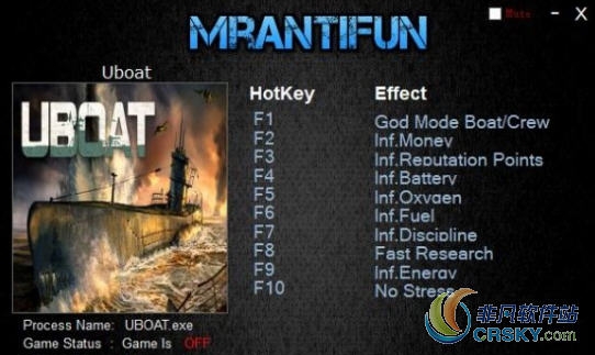 UBOAT b117修改器(十项) v1.04 UBOAT b117修改器(十项) v1.04