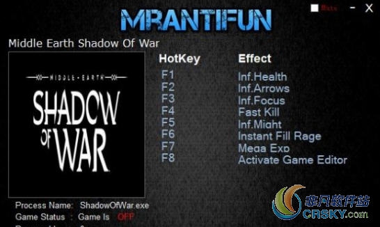 中土世界战争之影1.21B修改器(九项) v1.69 中土世界战争之影1.21B修改器(九项) v1.69