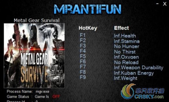 合金装备幸存1.16修改器(九项) v2.62 合金装备幸存1.16修改器(九项) v2.62