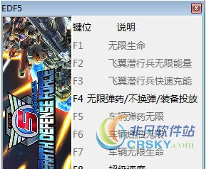 地球防卫军5修改器(九项) v1.9 地球防卫军5修改器(九项) v1.9