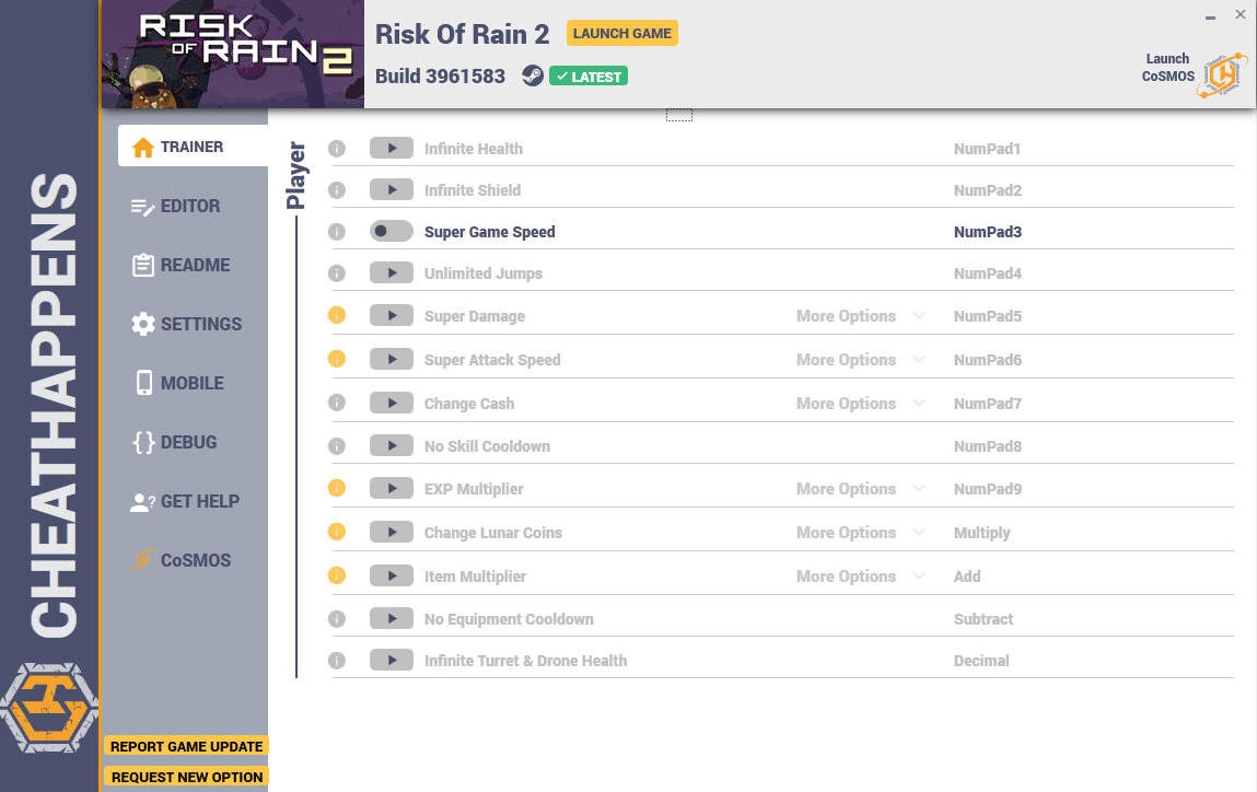 雨中冒险2修改器(十三项) v3961587 雨中冒险2修改器(十三项) v3961587