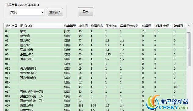 怪物猎人世界招式编辑器 v2.61