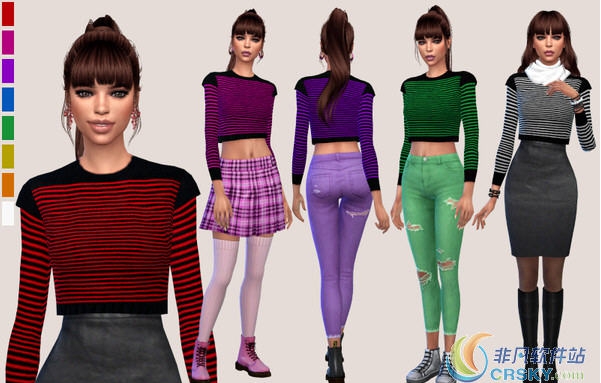 模拟人生4女性条纹毛衣MOD v2.21 模拟人生4女性条纹毛衣MOD v2.21