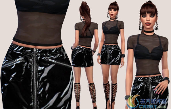 模拟人生4黑色皮质迷你半身裙MOD v2.54 模拟人生4黑色皮质迷你半身裙MOD v2.54