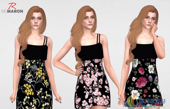 模拟人生4女式碎花连衣裙MOD v1.12