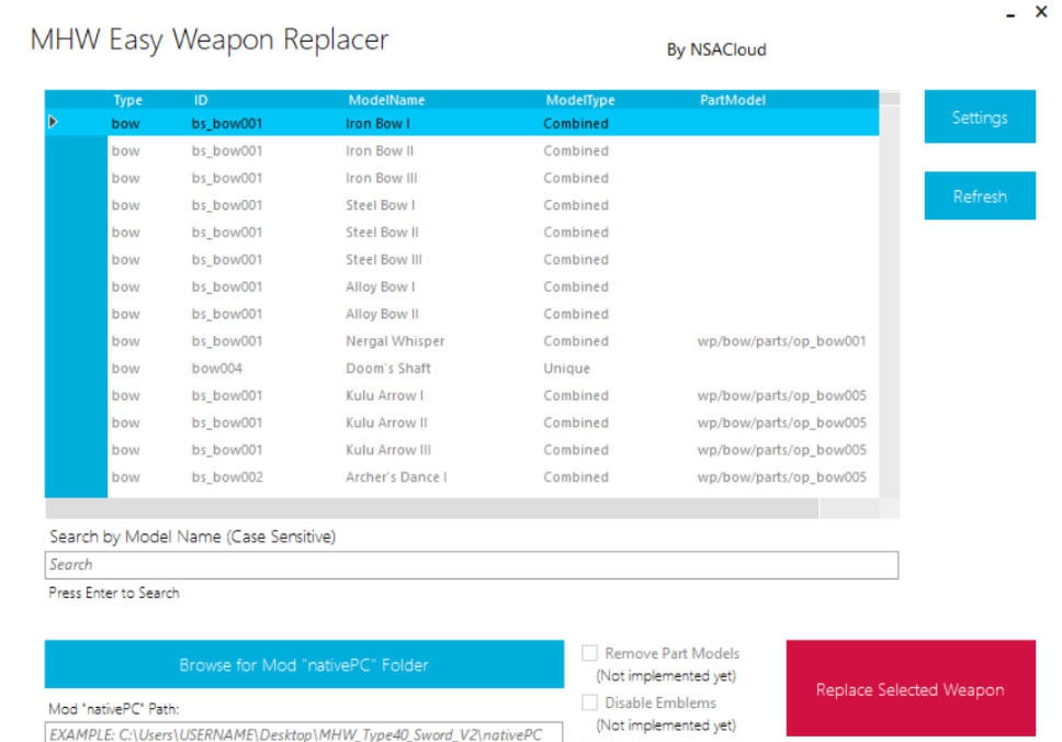 怪物猎人世界冰原简易武器替代品工具 v2.22 怪物猎人世界冰原简易武器替代品工具 v2.22