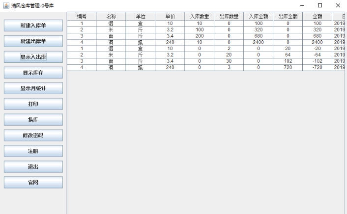 清风仓库管理java版 v1.4 清风仓库管理java版 v1.4