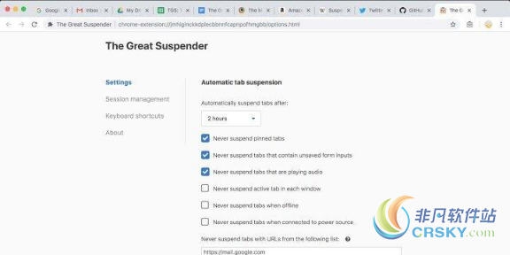 The Great Suspender(标签睡眠模式) for Chrome v7.1.6 The Great Suspender(标签睡眠模式) for Chrome v7.1.6