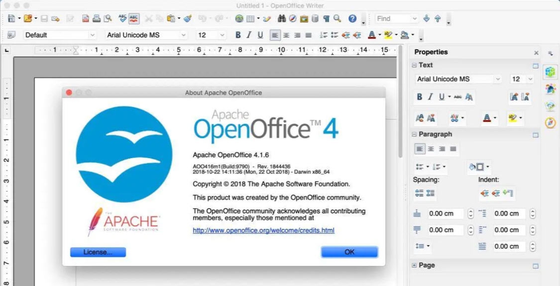 Apache OpenOffice for Mac v4.1.13 Apache OpenOffice for Mac v4.1.13