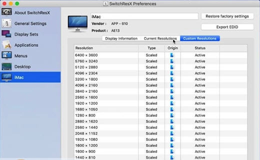SwitchResX for Mac v4.10.5 SwitchResX for Mac v4.10.5