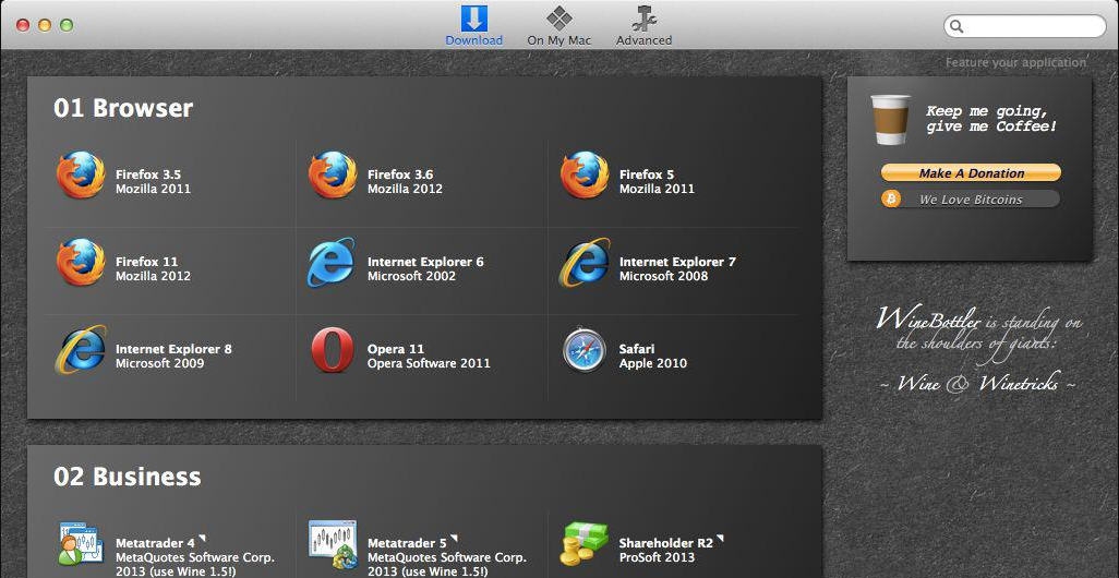WineBottler for Mac v4.0.1.7 WineBottler for Mac v4.0.1.7