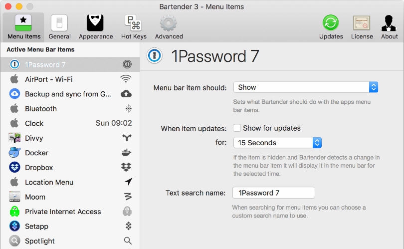 Bartender for Mac v3.1.31 Bartender for Mac v3.1.31