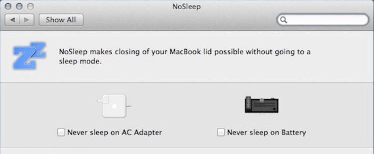 NoSleep for Mac v1.5.7 NoSleep for Mac v1.5.7