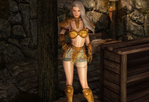 上古卷轴5天际性感黄金斗士铠甲mod v3.50 上古卷轴5天际性感黄金斗士铠甲mod v3.50