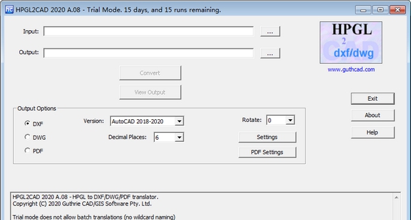 HPGL2CAD 2020 (plt转dxf工具) v8.8 HPGL2CAD 2020 (plt转dxf工具) v8.8