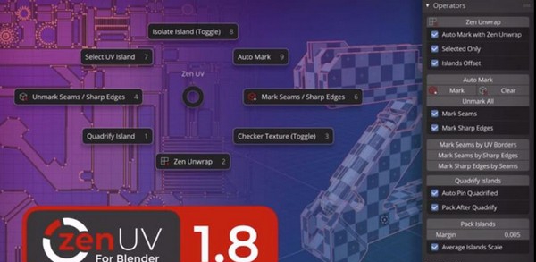 Zen UV(Blender快速创建UV三维模型插件) v1.12 Zen UV(Blender快速创建UV三维模型插件) v1.12