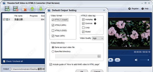 ThunderSoft Video to HTML5 Converter v3.1.0.6