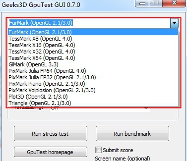 GpuTest(显卡测试工具) v0.7.7 GpuTest(显卡测试工具) v0.7.7