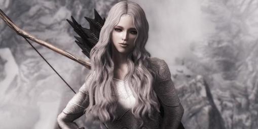 上古卷轴5重制版银白色女骑士盔甲MOD v3.81