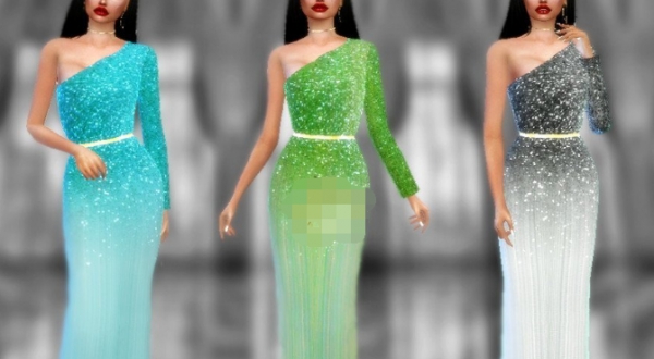 模拟人生4女性闪亮单露肩连衣裙MOD v2.6 模拟人生4女性闪亮单露肩连衣裙MOD v2.6