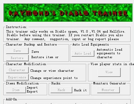 Stus Diablo Trainer v1.16 Stus Diablo Trainer v1.16