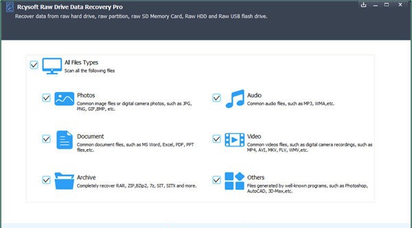 Rcysoft Raw Drive(Raw数据恢复软件) v8.13 Rcysoft Raw Drive(Raw数据恢复软件) v8.13