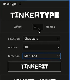 TinkerType(文字标题拆分动画制作AE脚本) v1.7 TinkerType(文字标题拆分动画制作AE脚本) v1.7