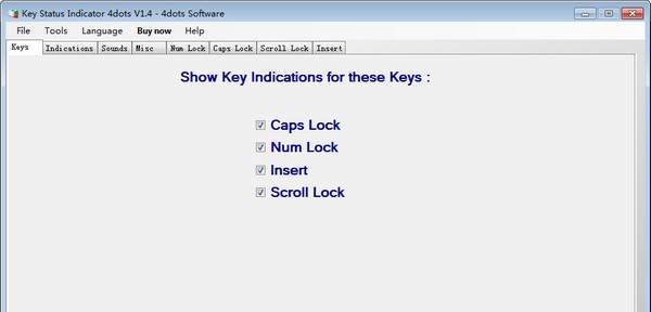 Key Status Inidicator 4dots(键盘管理软件) v1.9 Key Status Inidicator 4dots(键盘管理软件) v1.9
