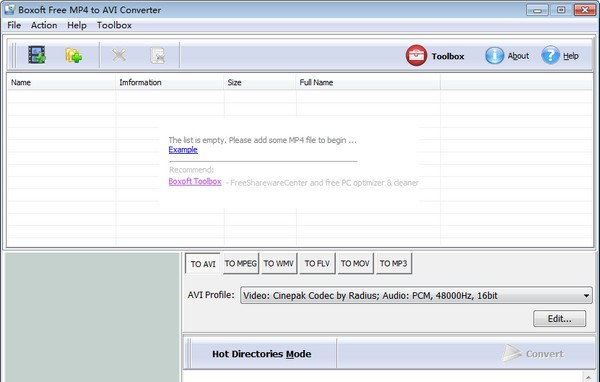 Boxoft free MP4 to AVI Converter( MP4转AVI转换器) v1.6 Boxoft free MP4 to AVI Converter( MP4转AVI转换器) v1.6