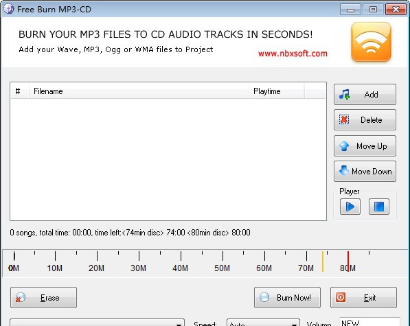 Free Burn MP3-CD(免费MP3刻录软件) v1.7 Free Burn MP3-CD(免费MP3刻录软件) v1.7