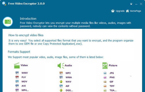 Free Video Encryptor(视频加密软件) v2.0.3 Free Video Encryptor(视频加密软件) v2.0.3