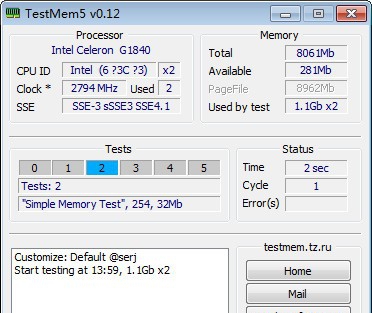 TestMem5(内存测试程序) v0.19 TestMem5(内存测试程序) v0.19