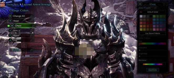 怪物猎人世界冰原黑骑士酸斩龙套装MOD v3.48