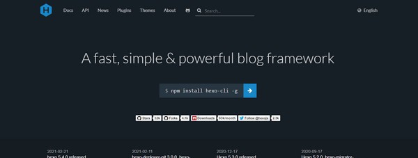 Hexo(静态博客网站生成器) v5.4.6 Hexo(静态博客网站生成器) v5.4.6