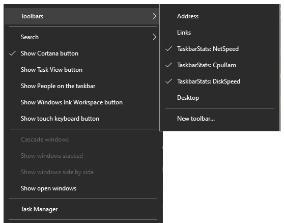 Taskbar stats(任务栏监测工具) v21.3.7.5 Taskbar stats(任务栏监测工具) v21.3.7.5