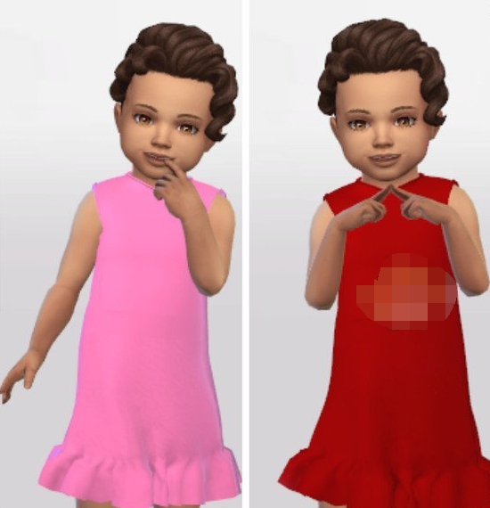 模拟人生4幼儿的褶皱花边连衣裙MOD v1.4 模拟人生4幼儿的褶皱花边连衣裙MOD v1.4