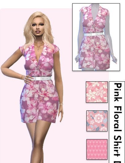 模拟人生4粉色碎花衬衫裙MOD v1.3 模拟人生4粉色碎花衬衫裙MOD v1.3