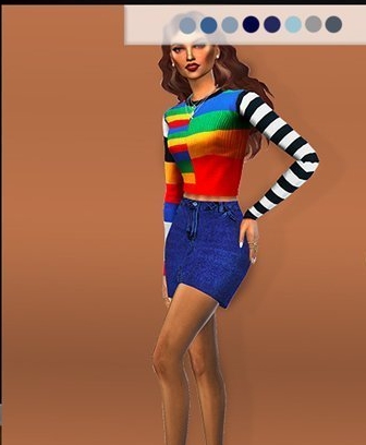 模拟人生4女性深蓝色短裙MOD v1.3