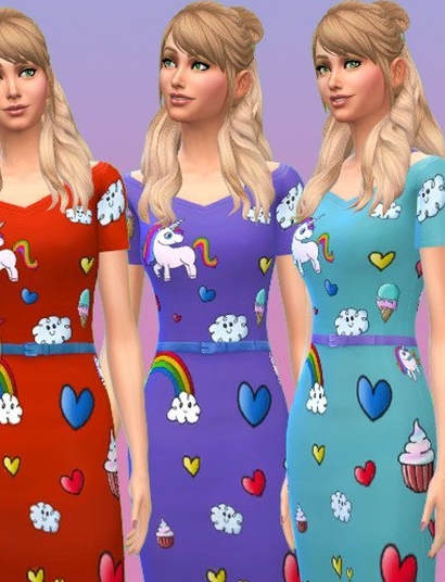 模拟人生4可爱彩虹小马连衣裙MOD v1.5 模拟人生4可爱彩虹小马连衣裙MOD v1.5