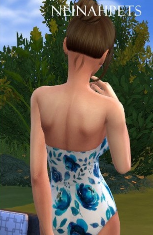 模拟人生4水彩蓝牡丹露肩泳衣MOD v1.5 模拟人生4水彩蓝牡丹露肩泳衣MOD v1.5