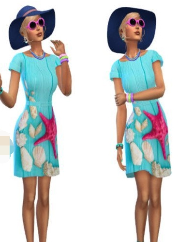 模拟人生4蓝色的海洋连衣裙MOD v1.4 模拟人生4蓝色的海洋连衣裙MOD v1.4