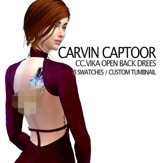 模拟人生4露背性感纯色连衣裙MOD v1.8 模拟人生4露背性感纯色连衣裙MOD v1.8