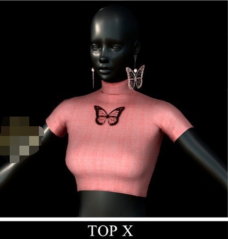 模拟人生4蝴蝶刺绣高领上衣MOD v1.4