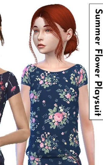 模拟人生4小女孩夏日花朵美丽连衣裙MOD v1.7
