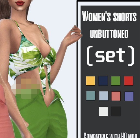 模拟人生4女性未系扣短裤MOD v1.7 模拟人生4女性未系扣短裤MOD v1.7